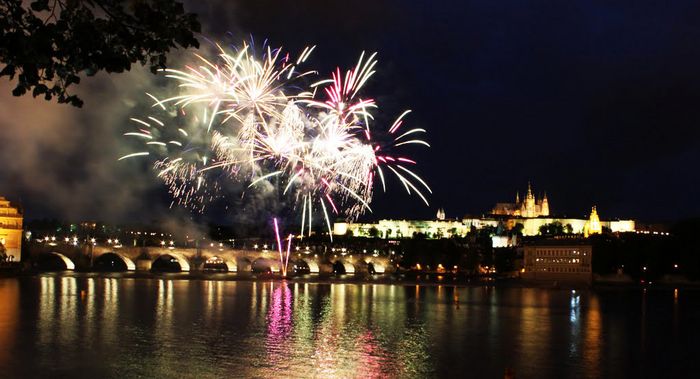 Le feux d'artifice jour de l an prague